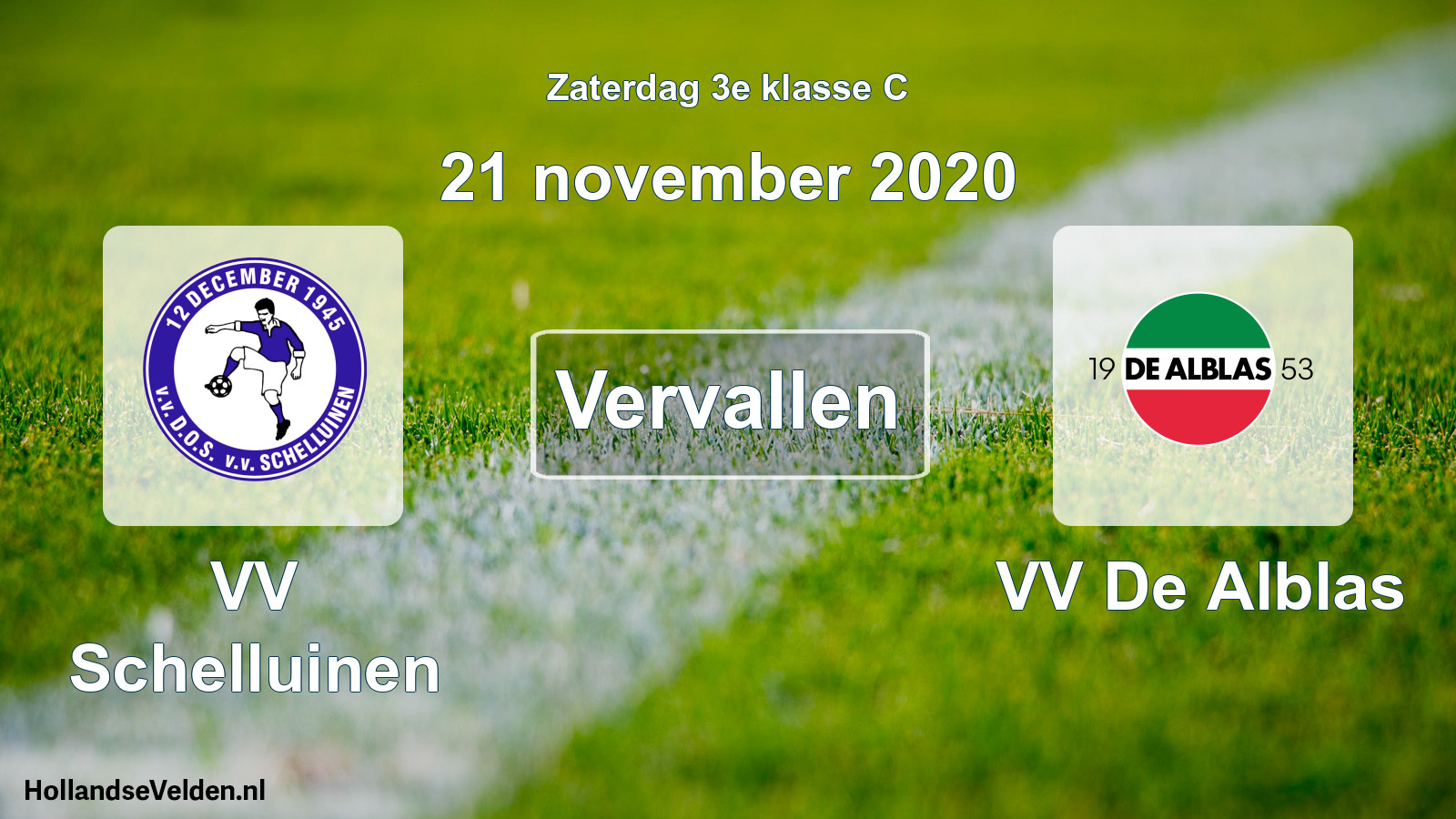 Scheduled Match: VV Schelluinen - VV De Alblas (21 November 2020)