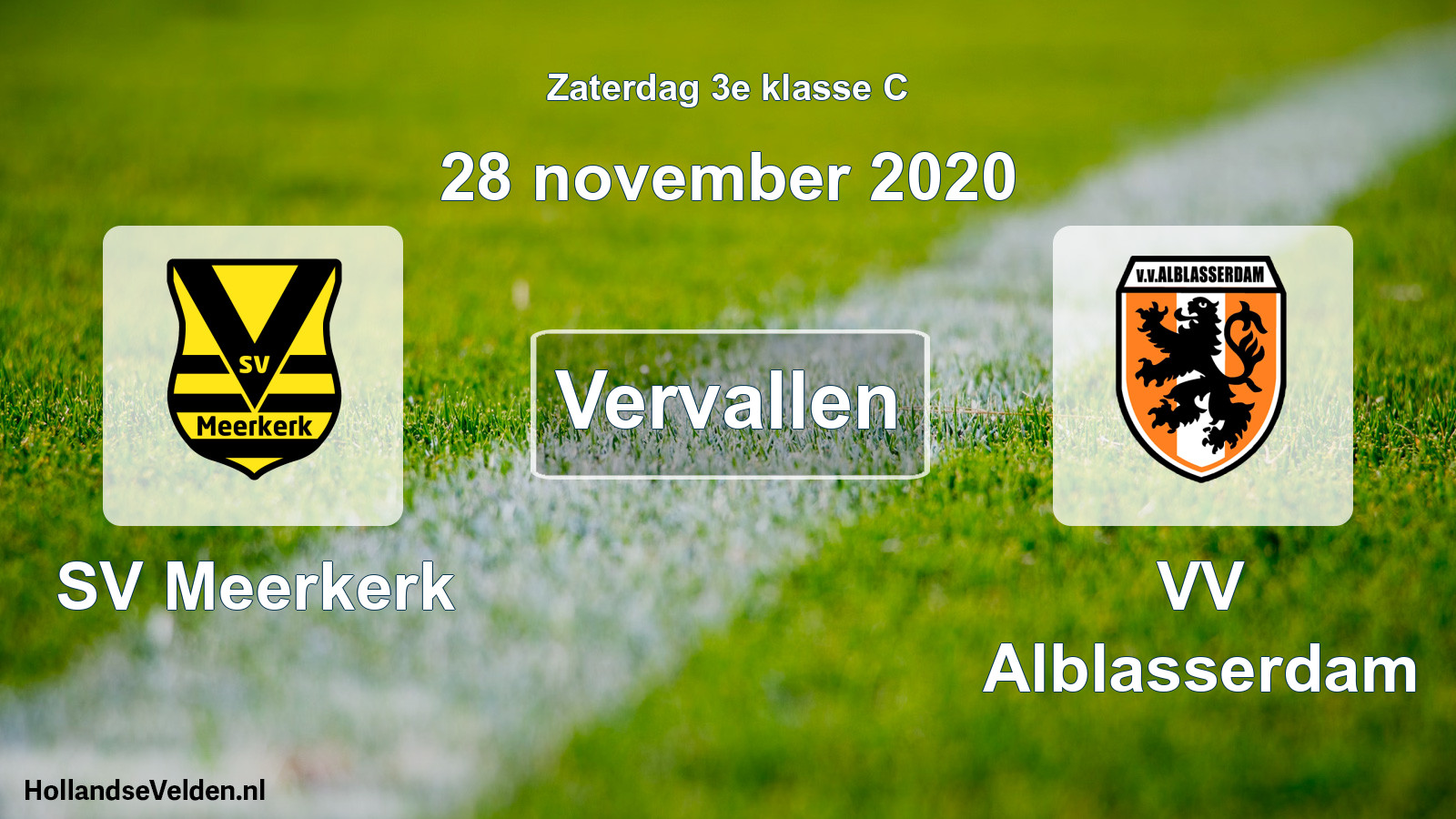 Scheduled Match: SV Meerkerk - VV Alblasserdam (28 November 2020)