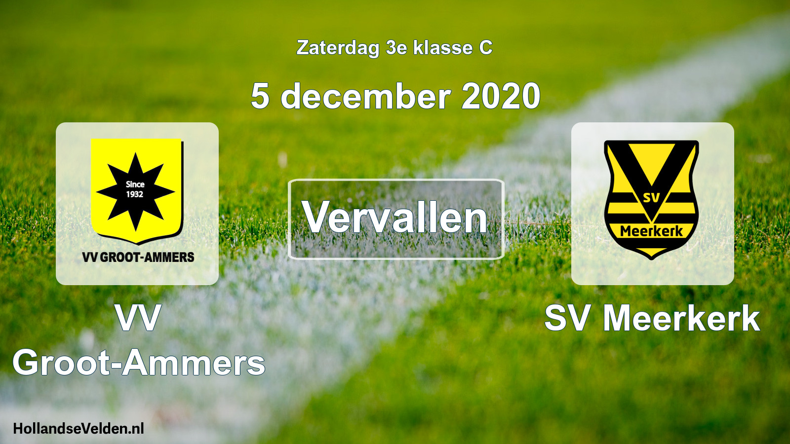 Scheduled Match: VV Groot-Ammers - SV Meerkerk (5 December 2020)