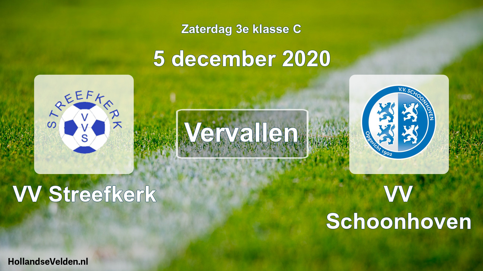 Scheduled Match: VV Streefkerk - VV Schoonhoven (5 December 2020)