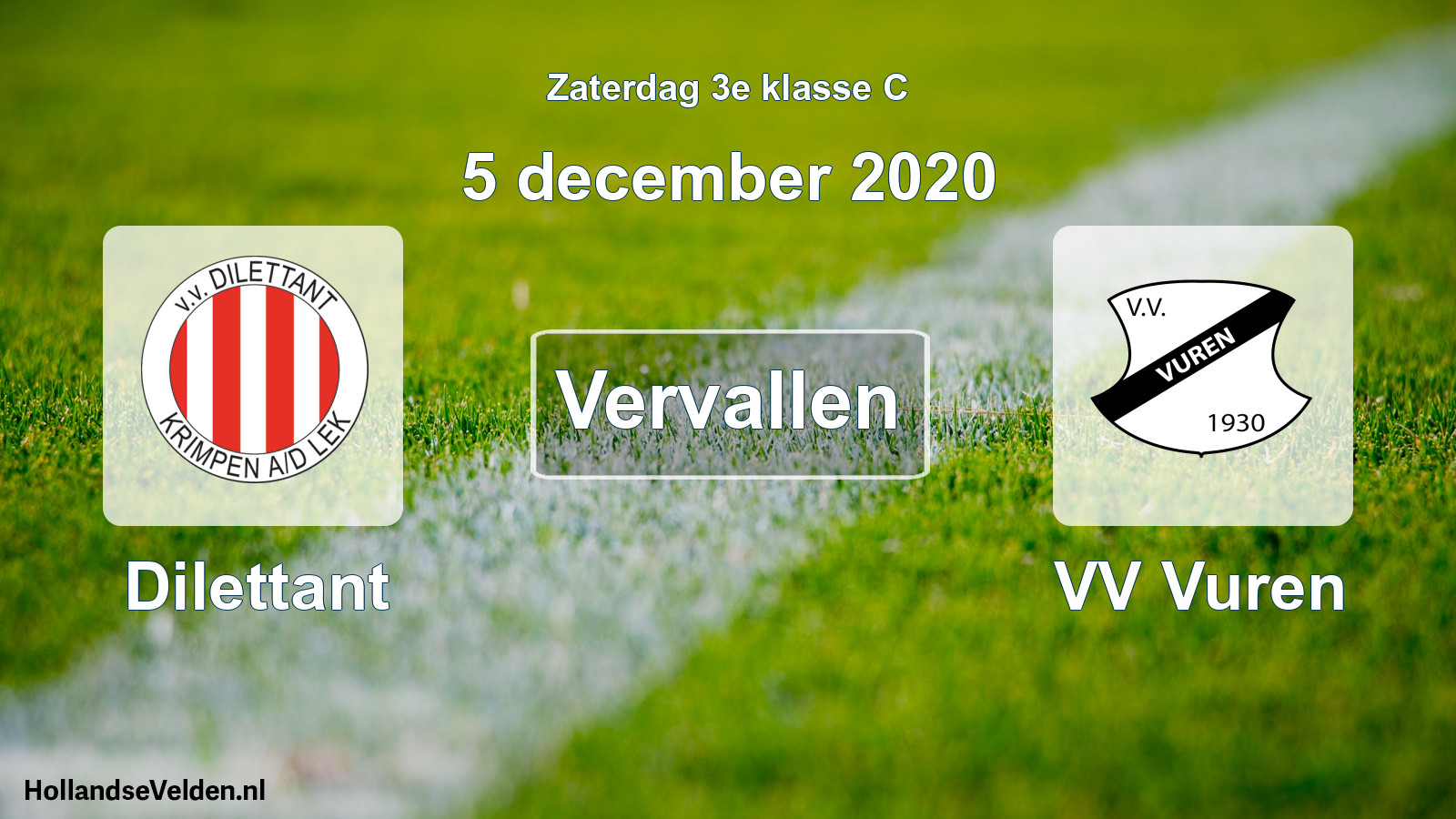 Scheduled Match: Dilettant - VV Vuren (5 December 2020)
