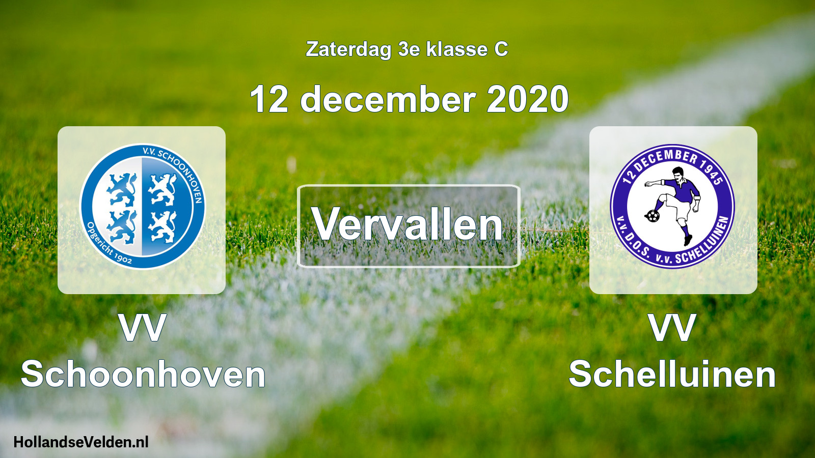 Scheduled Match: VV Schoonhoven - VV Schelluinen (12 December 2020)