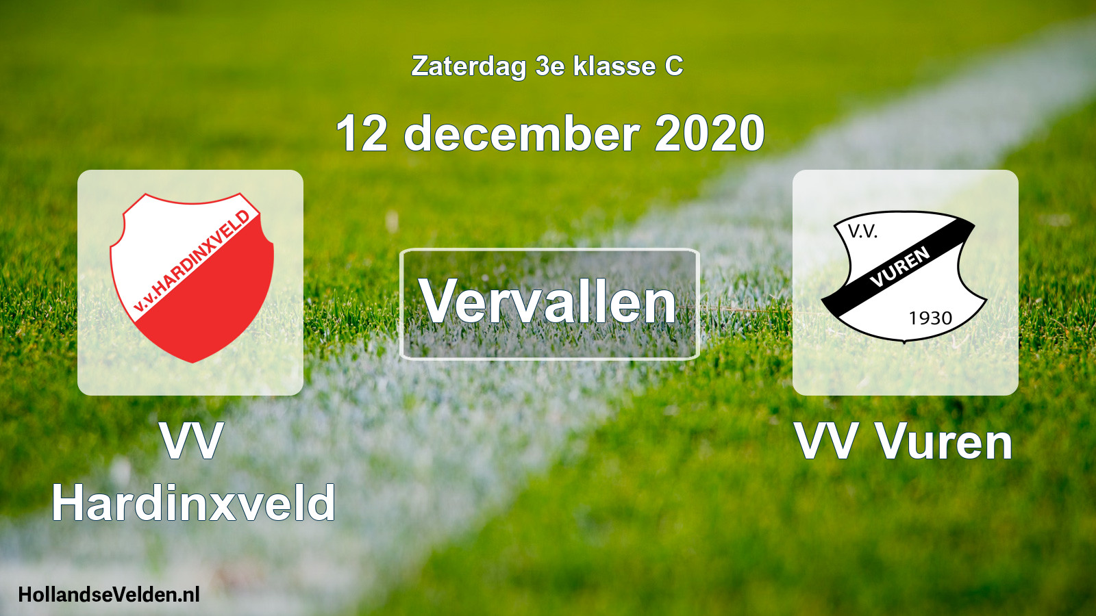Scheduled Match: VV Hardinxveld - VV Vuren (12 December 2020)