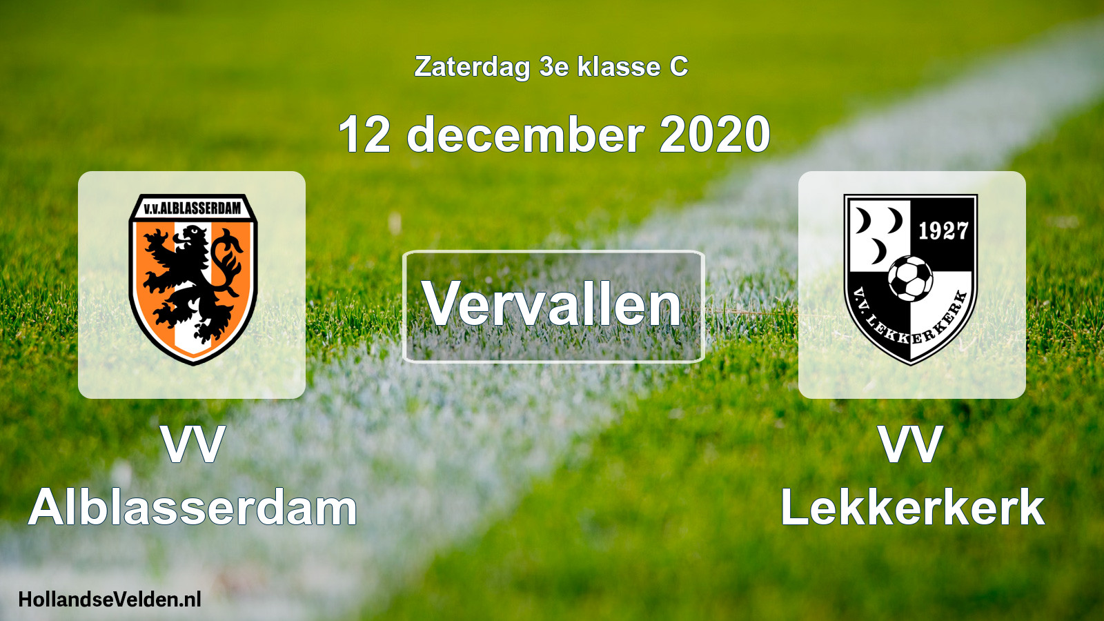 Scheduled Match: VV Alblasserdam - VV Lekkerkerk (12 December 2020)