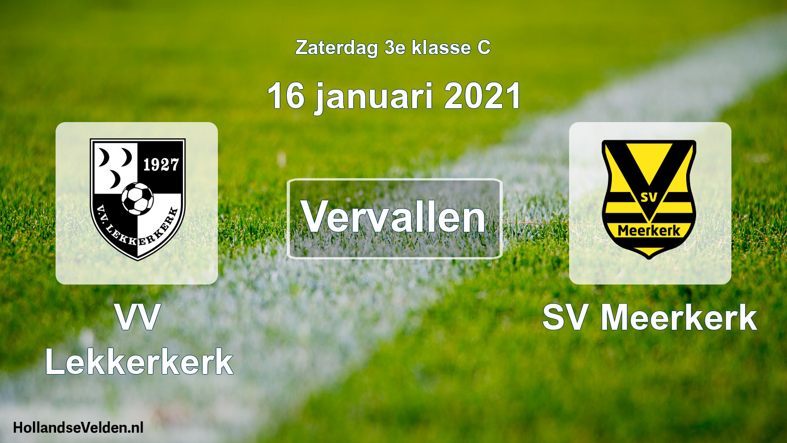 Scheduled Match: VV Lekkerkerk - SV Meerkerk (16 January 2021)