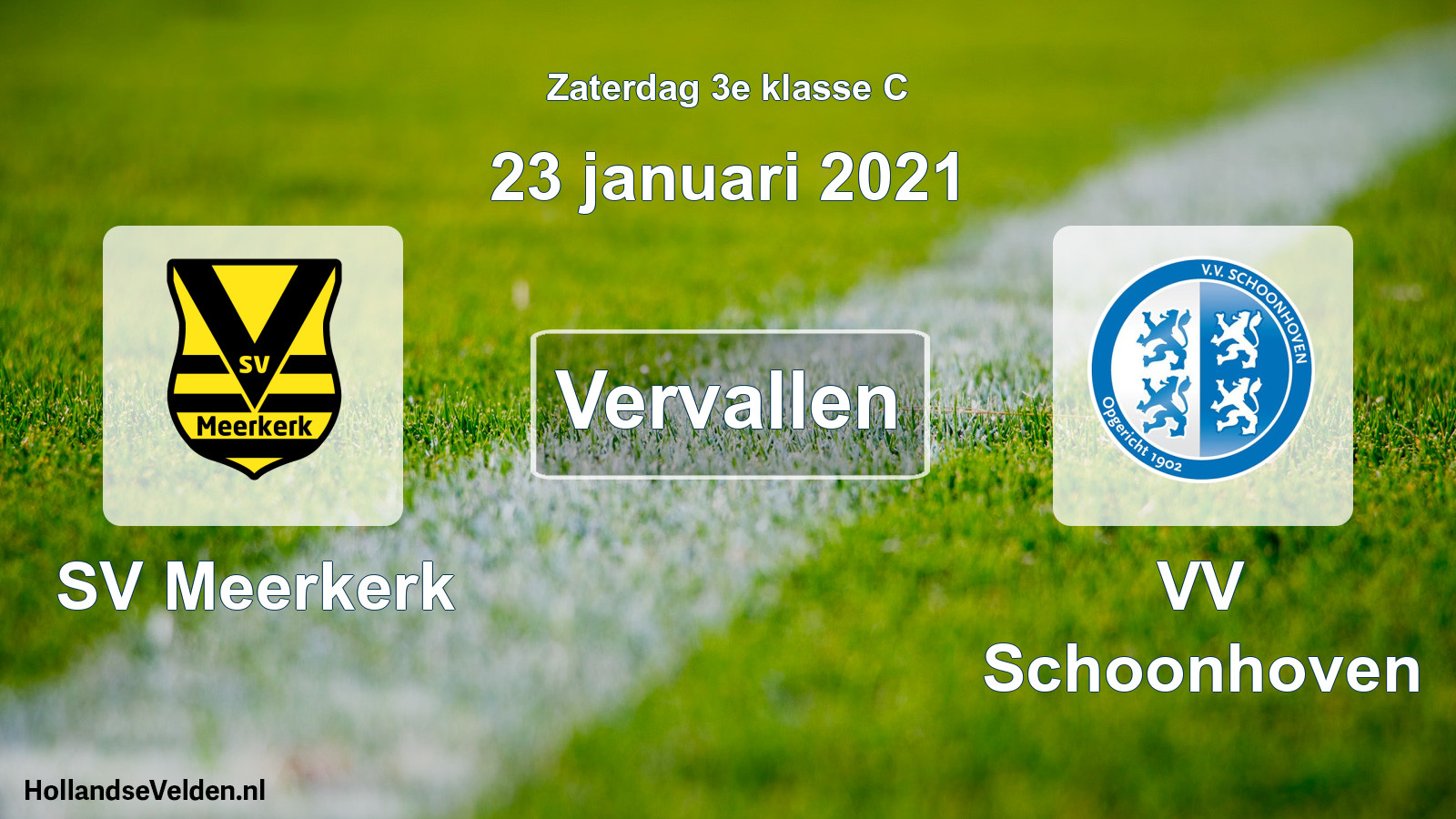 Scheduled Match: SV Meerkerk - VV Schoonhoven (23 January 2021)