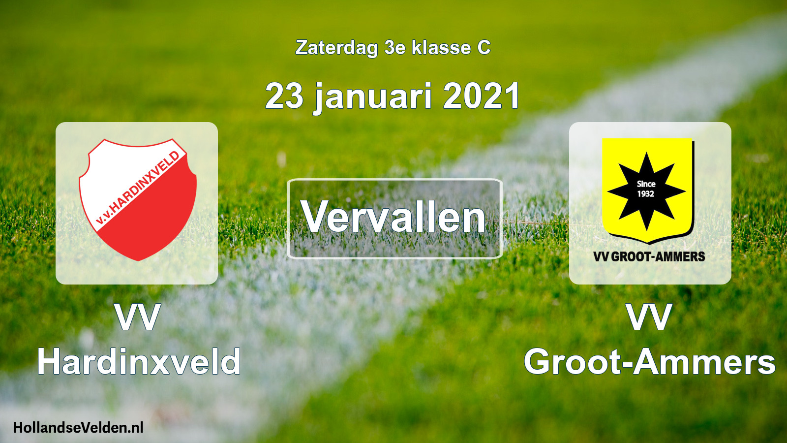 Scheduled Match: VV Hardinxveld - VV Groot-Ammers (23 January 2021)