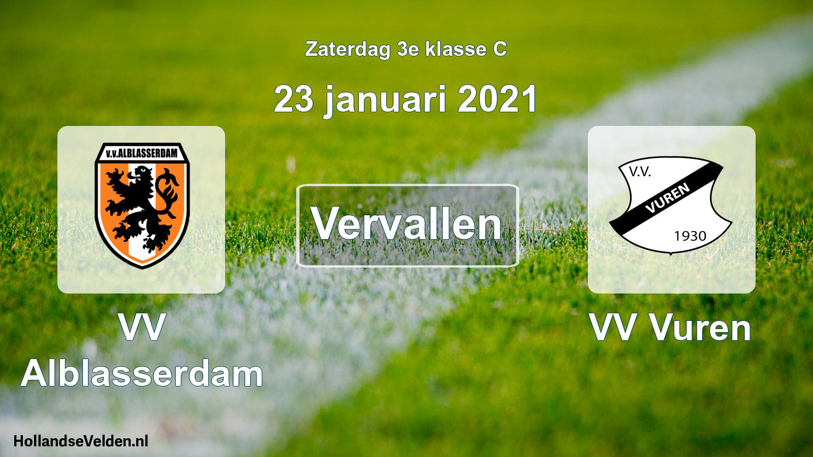 Scheduled Match: VV Alblasserdam - VV Vuren (23 January 2021)