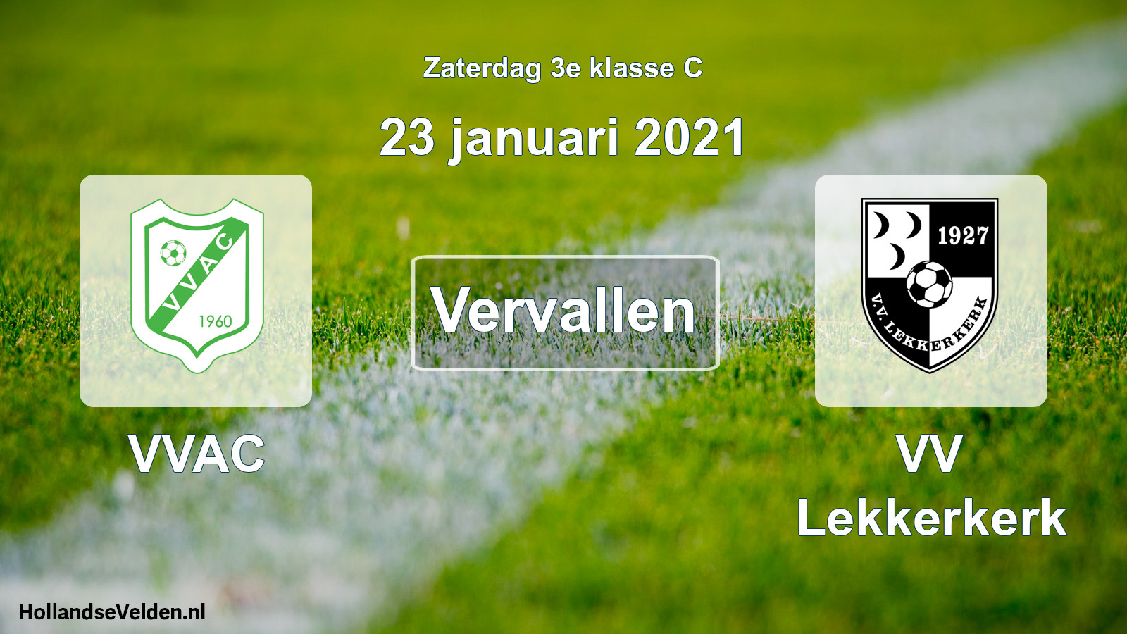 Scheduled Match: VVAC - VV Lekkerkerk (23 January 2021)