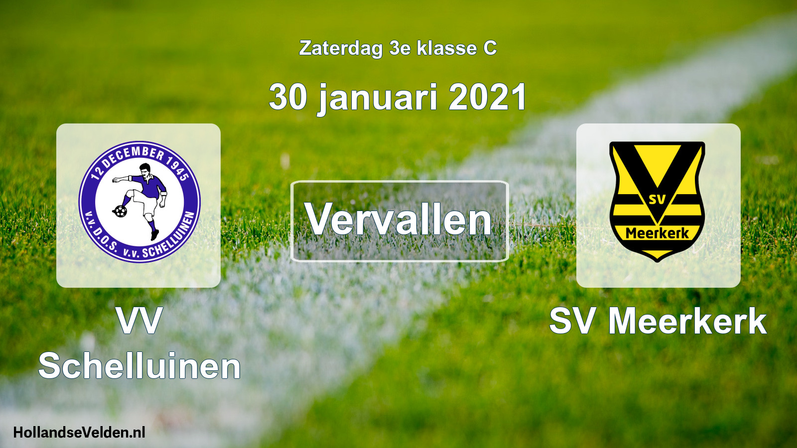 Scheduled Match: VV Schelluinen - SV Meerkerk (30 January 2021)