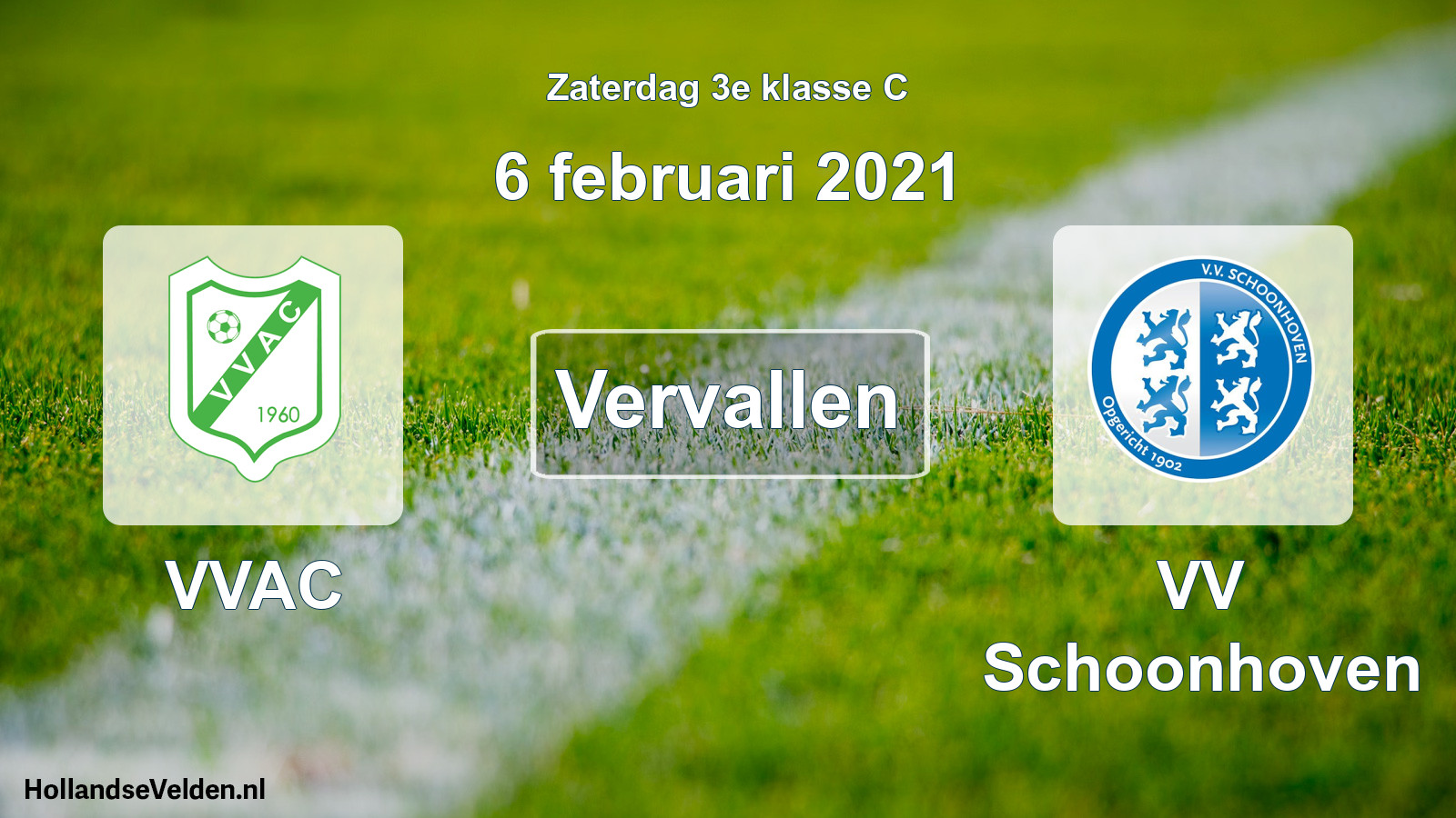 Scheduled Match: VVAC - VV Schoonhoven (6 February 2021)