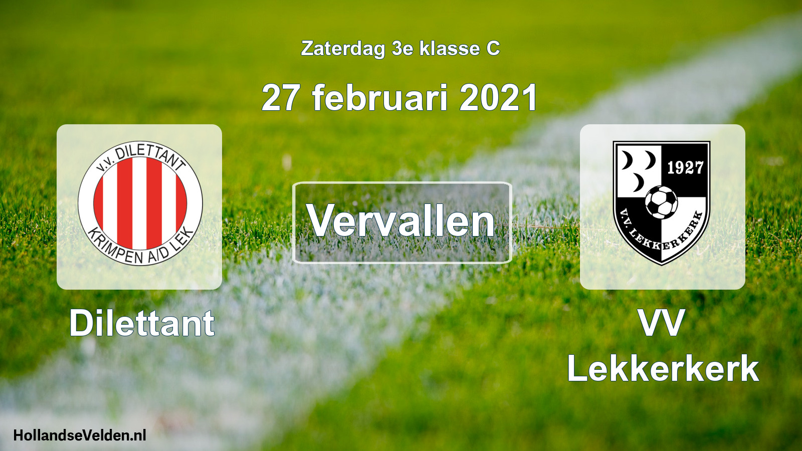 Scheduled Match: Dilettant - VV Lekkerkerk (27 February 2021)