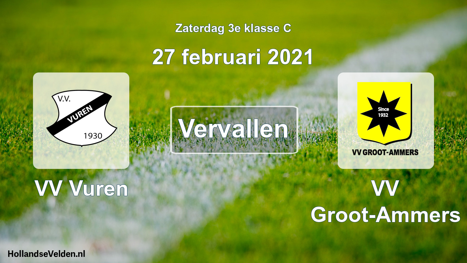 Scheduled Match: VV Vuren - VV Groot-Ammers (27 February 2021)