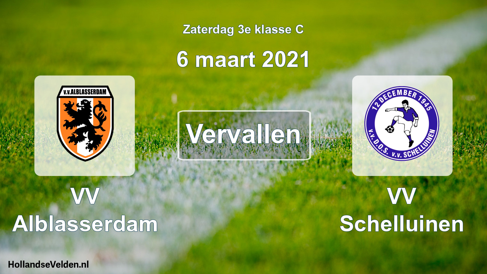 Scheduled Match: VV Alblasserdam - VV Schelluinen (6 March 2021)