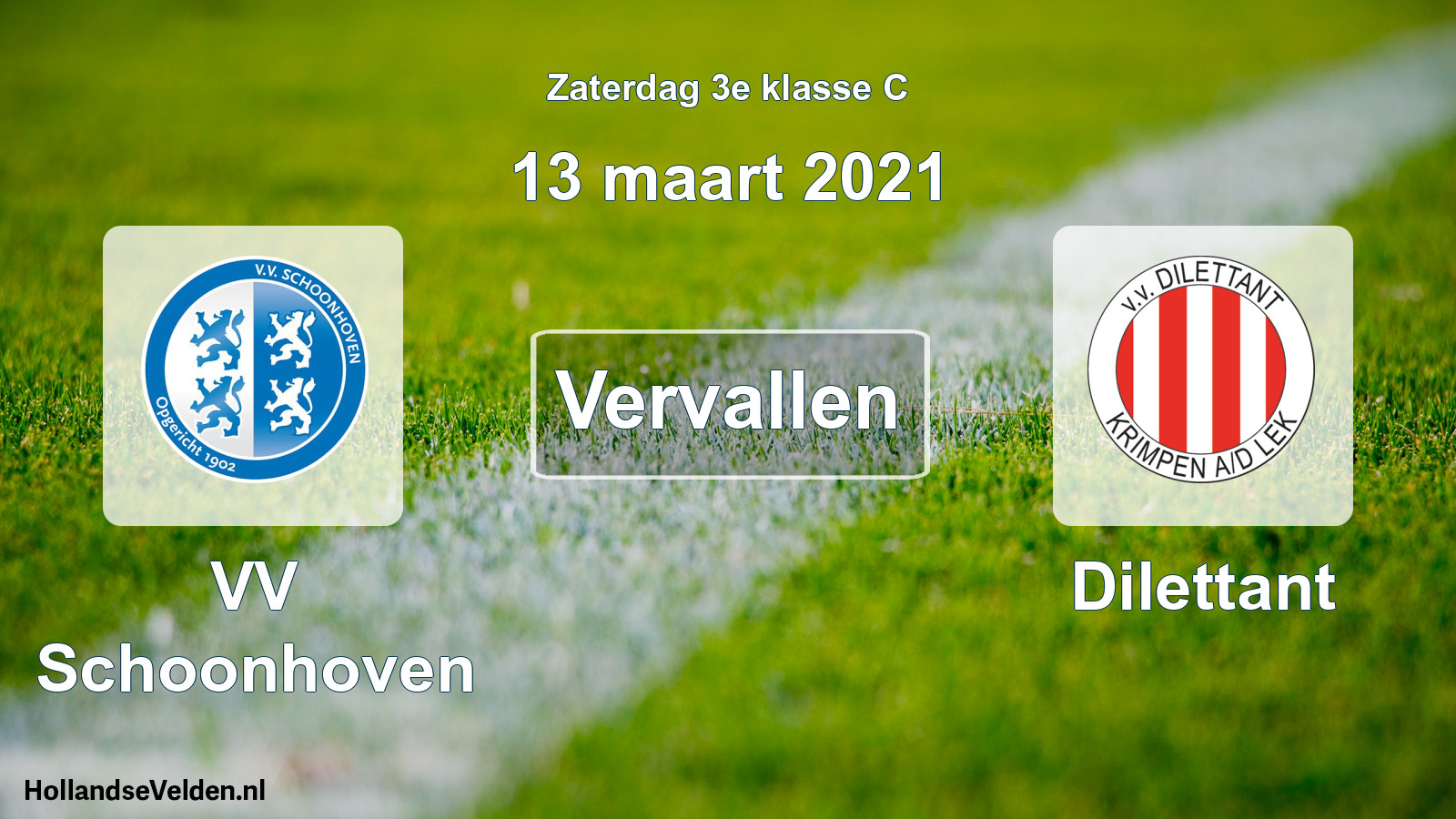 Scheduled Match: VV Schoonhoven - Dilettant (13 March 2021)