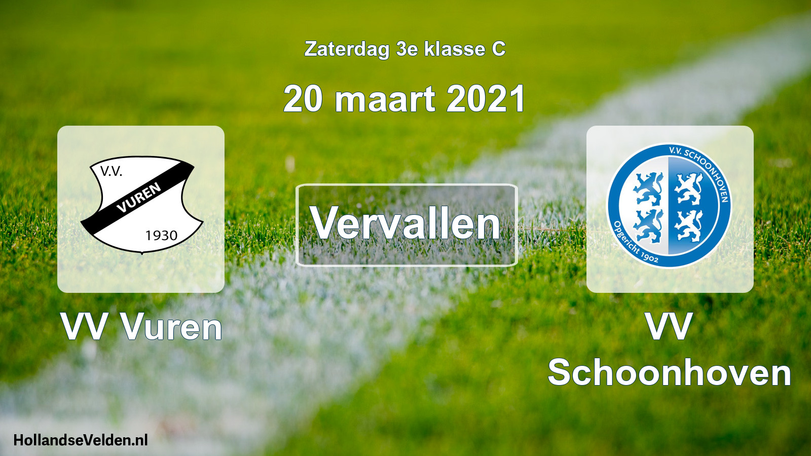 Scheduled Match: VV Vuren - VV Schoonhoven (20 March 2021)