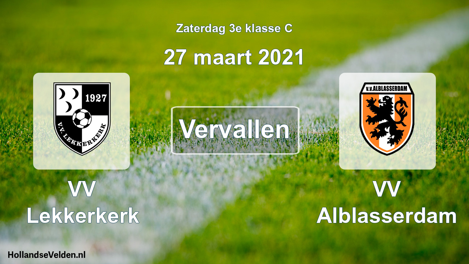 Scheduled Match: VV Lekkerkerk - VV Alblasserdam (27 March 2021)