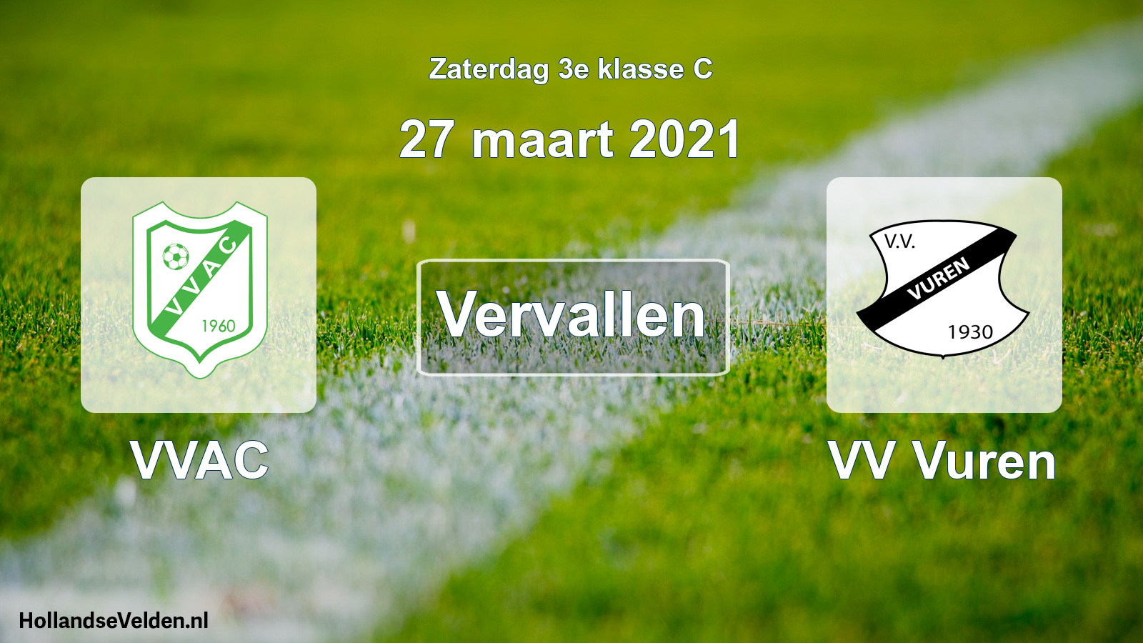 Scheduled Match: VVAC - VV Vuren (27 March 2021)
