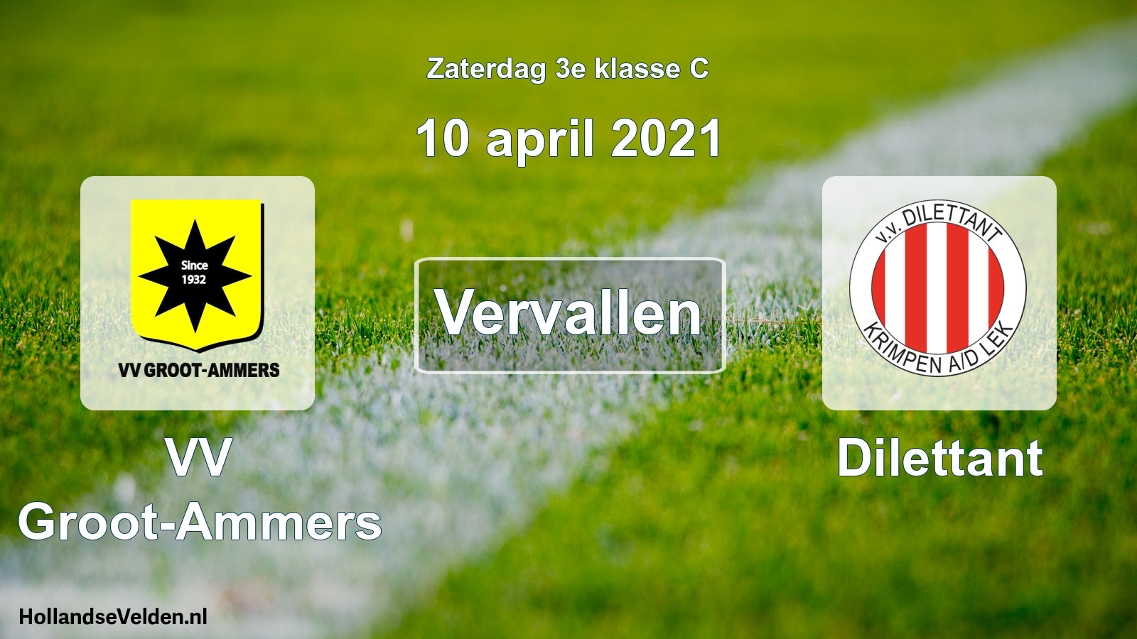 Scheduled Match: VV Groot-Ammers - Dilettant (10 April 2021)