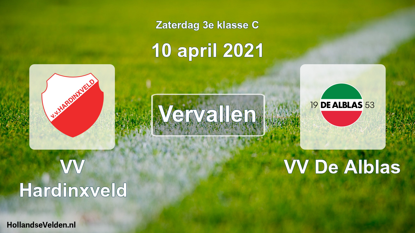 Scheduled Match: VV Hardinxveld - VV De Alblas (10 April 2021)