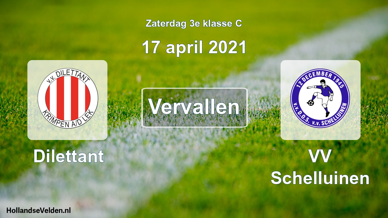 Scheduled Match: Dilettant - VV Schelluinen (17 April 2021)