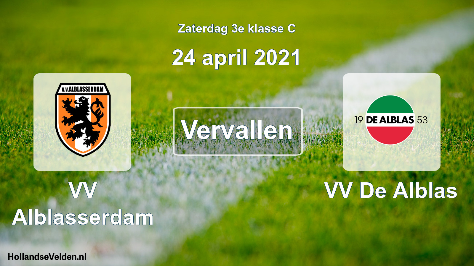 Scheduled Match: VV Alblasserdam - VV De Alblas (24 April 2021)