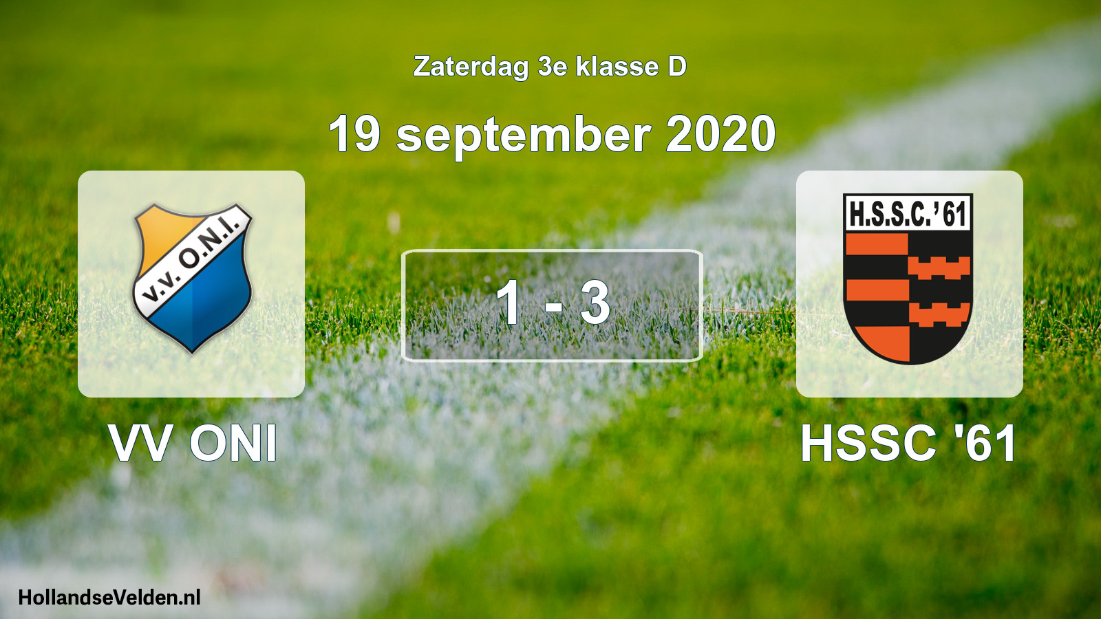Total number of matches played: VV ONI - HSSC '61 1 - 3 (19 September 2020)