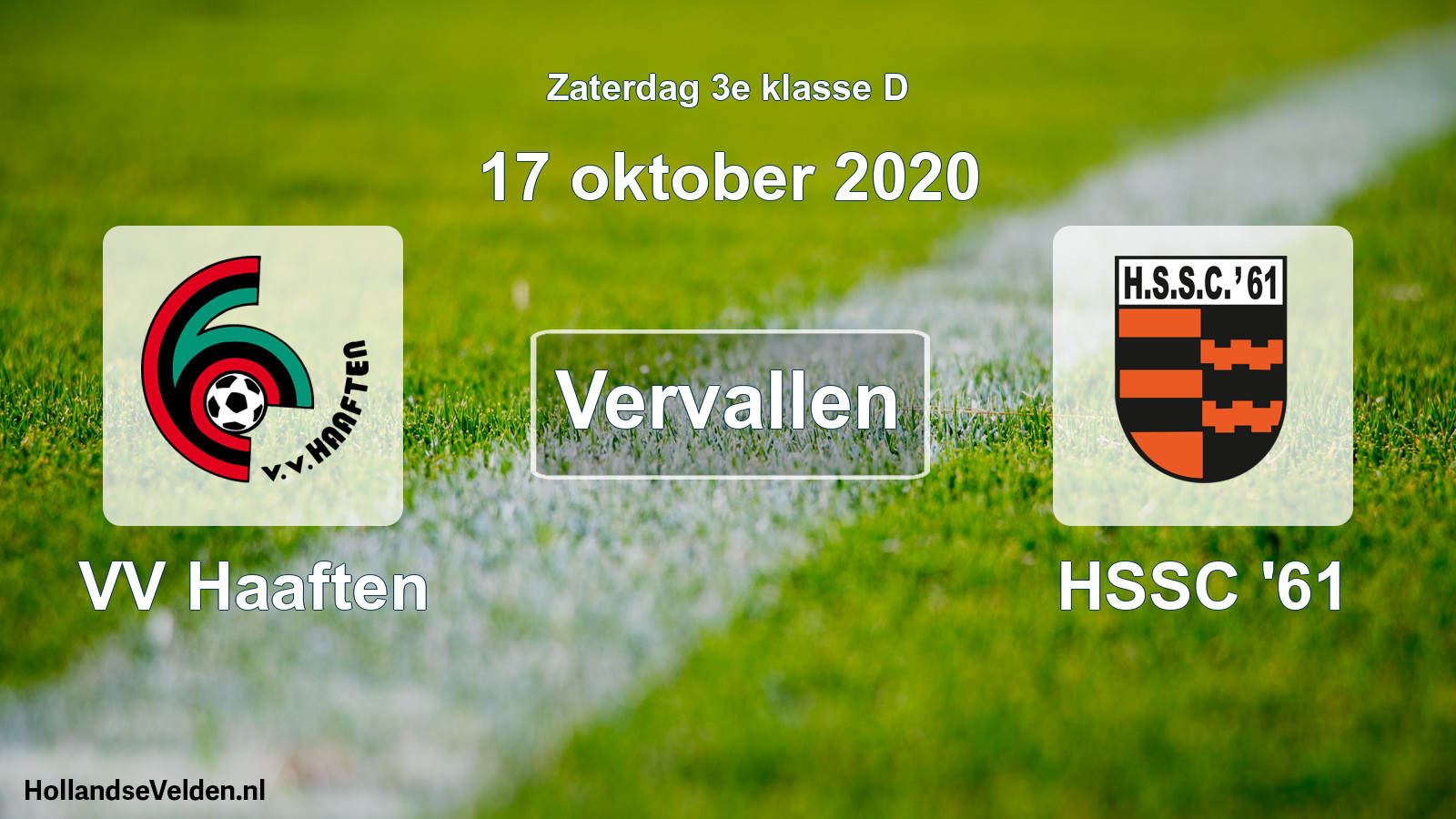 Scheduled Match: VV Haaften - HSSC '61 (17 October 2020)