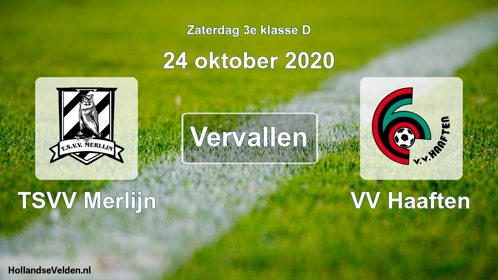 Scheduled Match: TSVV Merlijn - VV Haaften (24 October 2020)
