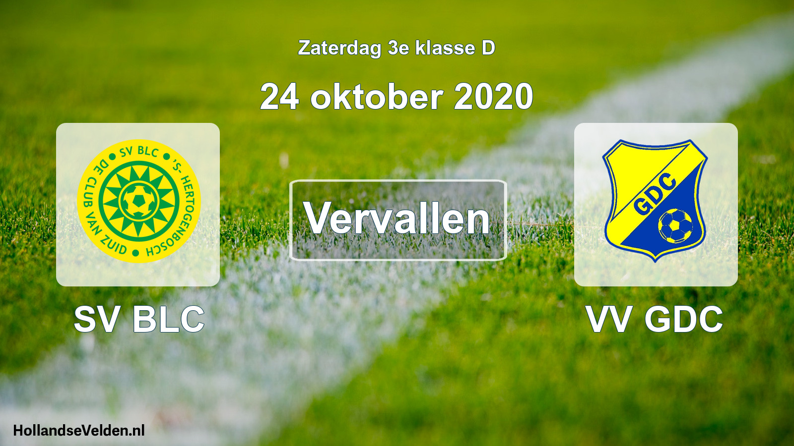 Scheduled Match: SV BLC - VV GDC (24 October 2020)