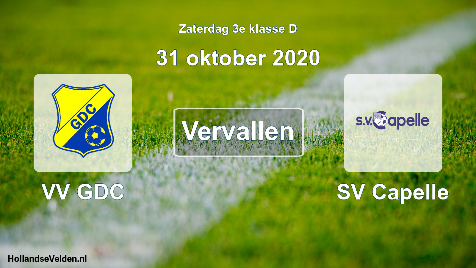 Scheduled Match: VV GDC - SV Capelle (31 October 2020)
