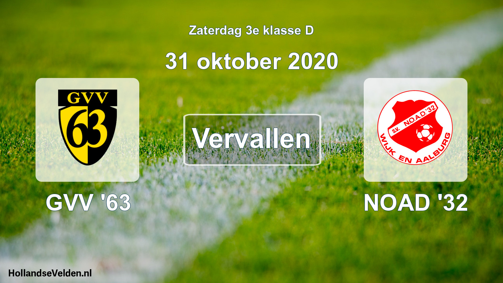 Scheduled Match: GVV '63 - NOAD '32 (31 October 2020)