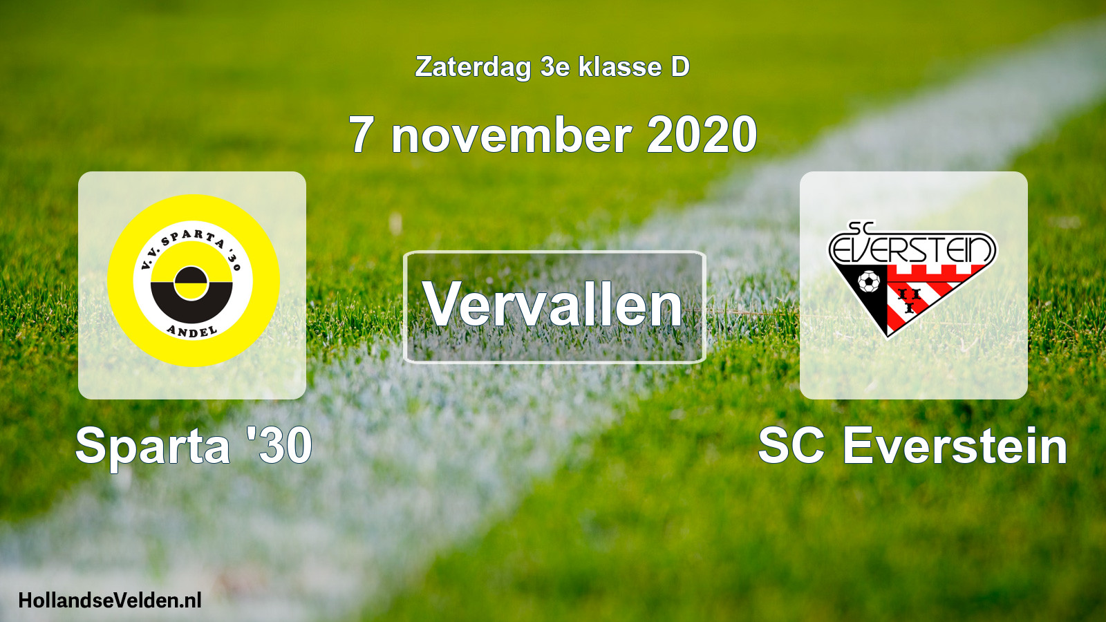 Scheduled Match: Sparta '30 - SC Everstein (7 November 2020)