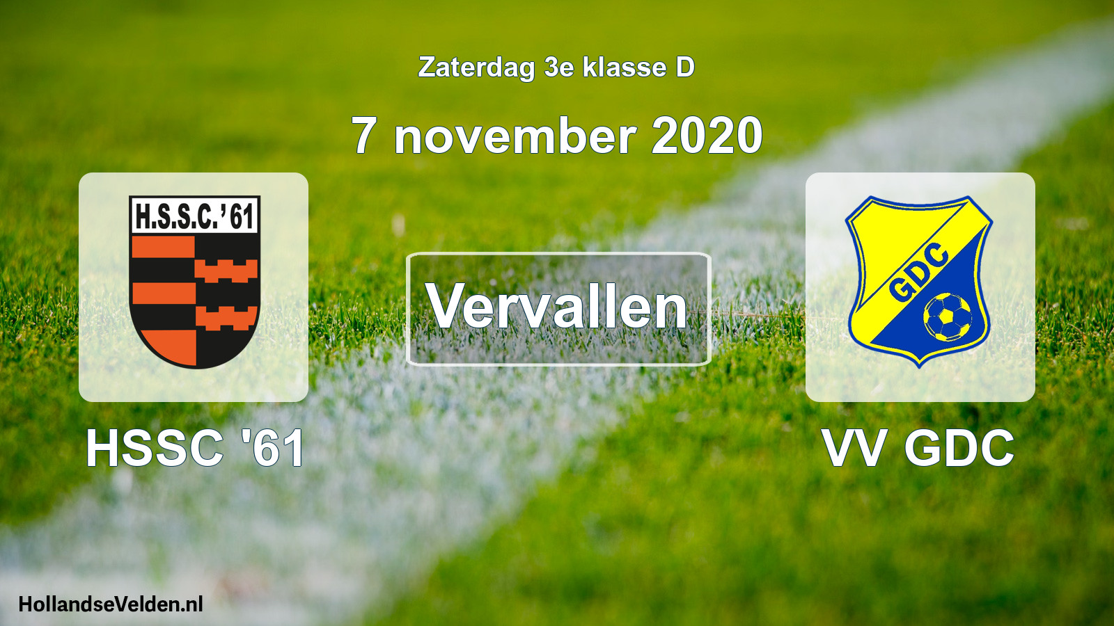 Scheduled Match: HSSC '61 - VV GDC (7 November 2020)