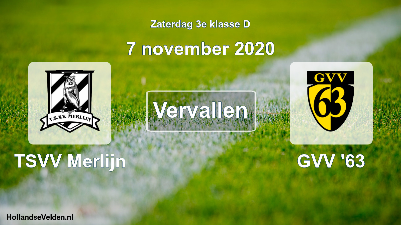 Scheduled Match: TSVV Merlijn - GVV '63 (7 November 2020)