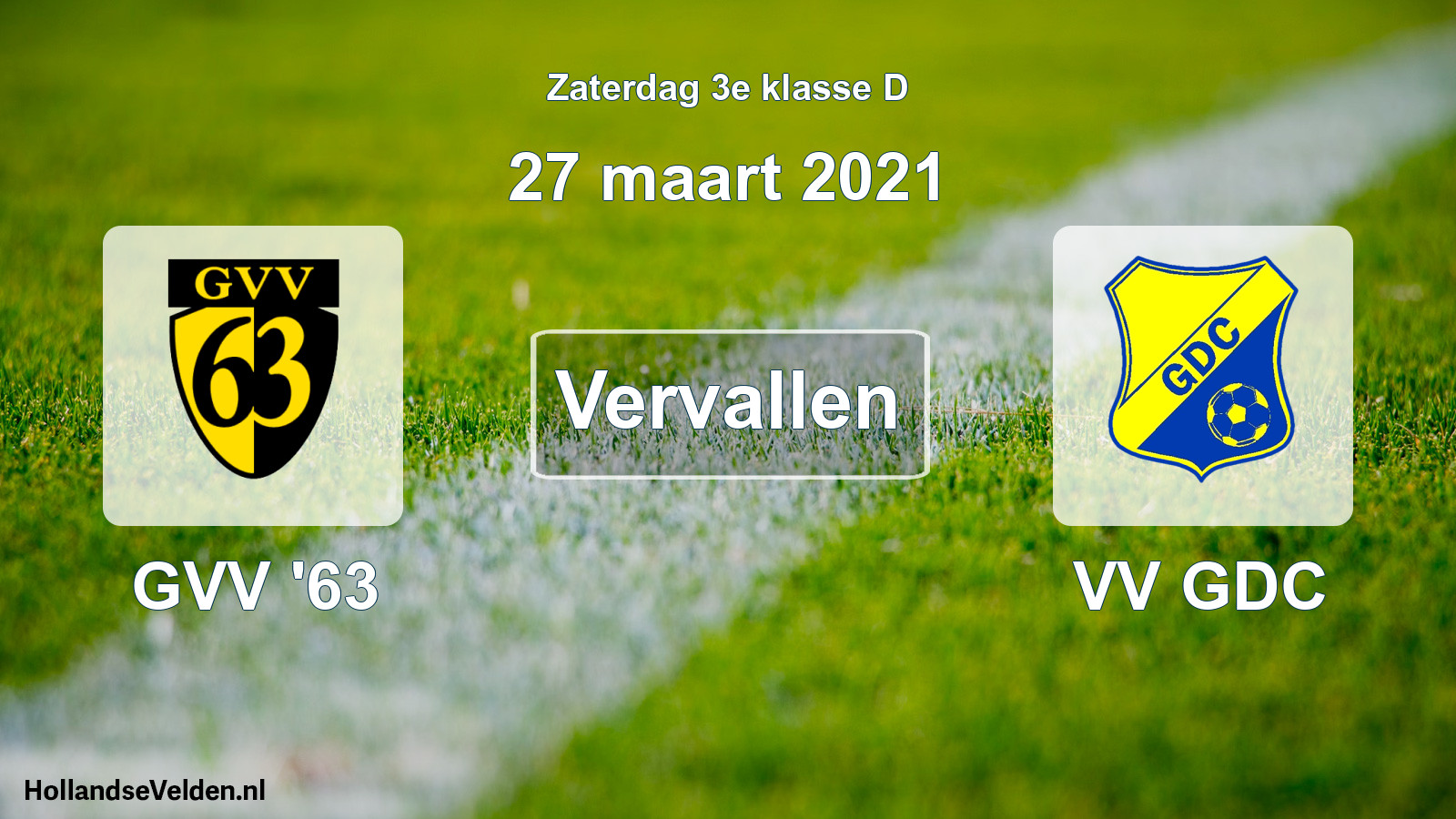 Scheduled Match: GVV '63 - VV GDC (27 March 2021)