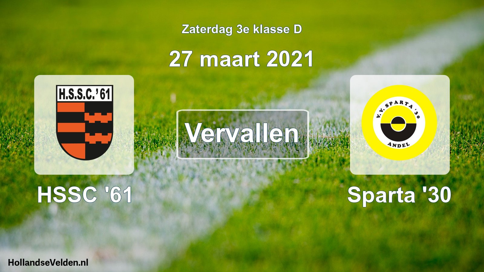 Scheduled Match: HSSC '61 - Sparta '30 (27 March 2021)