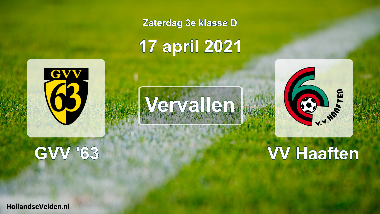 Scheduled Match: GVV '63 - VV Haaften (17 April 2021)