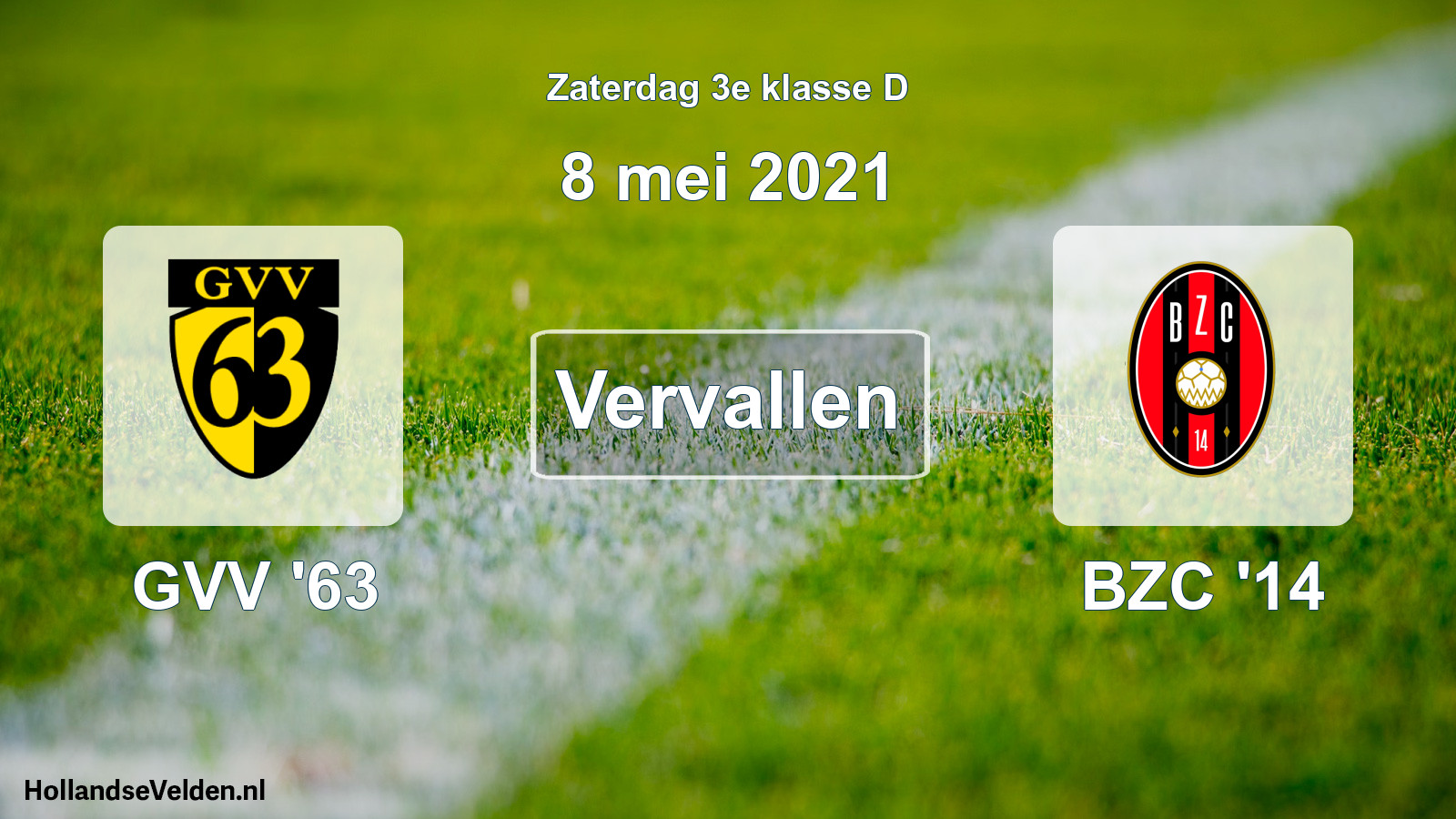 Scheduled Match: GVV '63 - BZC '14 (8 May 2021)