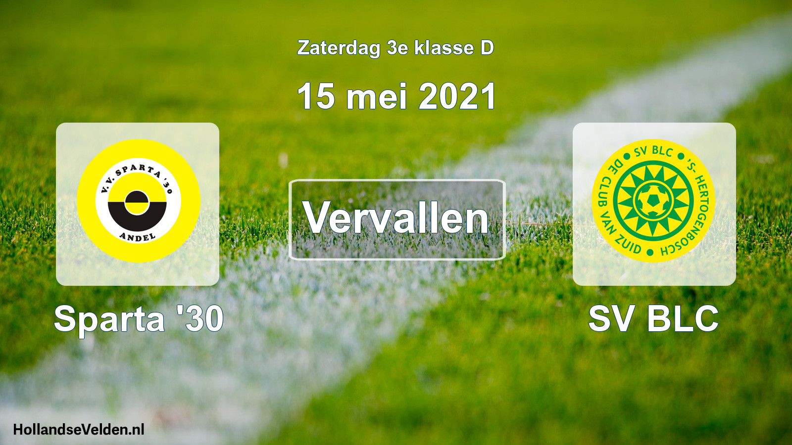 Scheduled Match: Sparta '30 - SV BLC (15 May 2021)