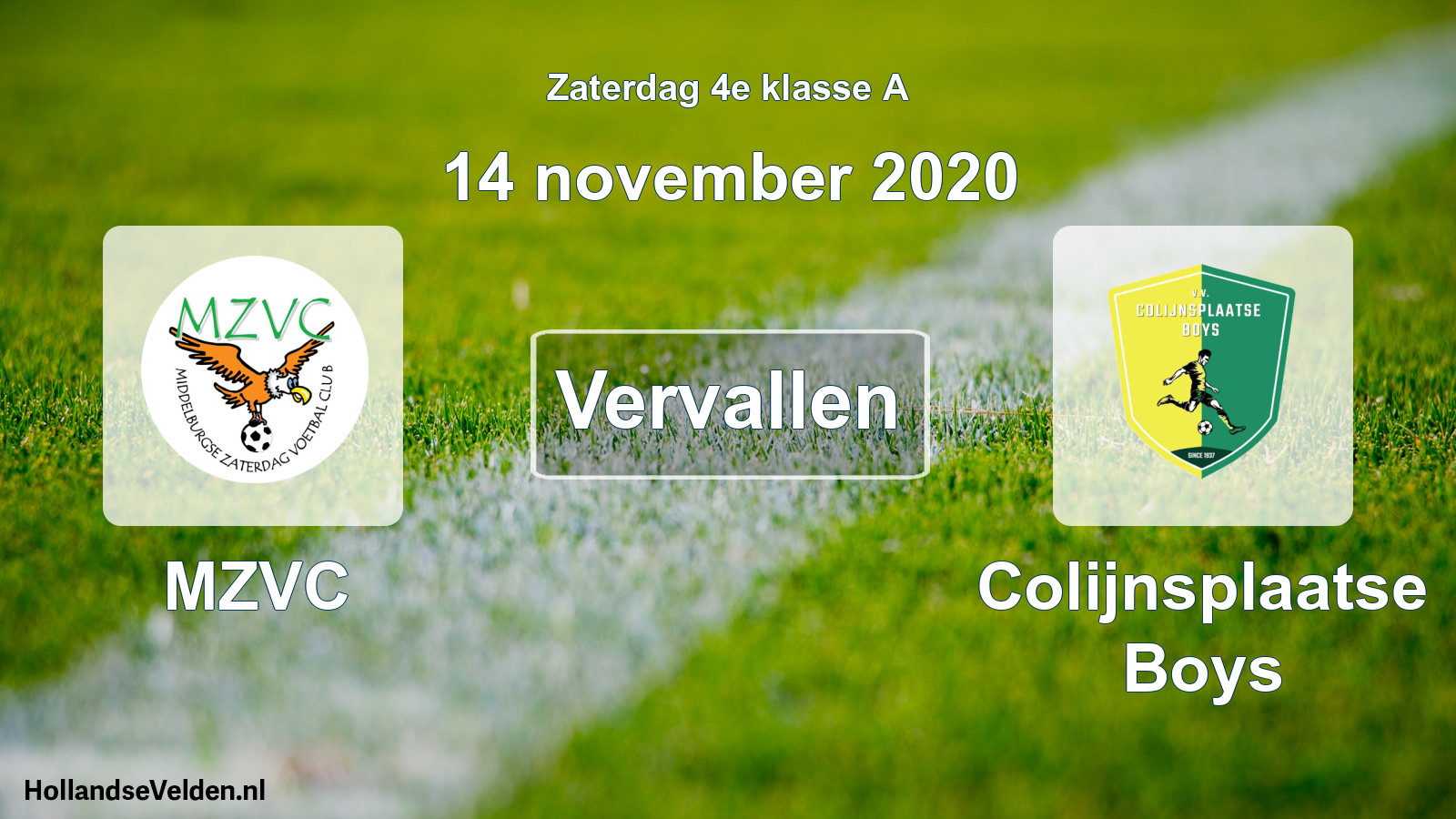 Scheduled Match: MZVC - Colijnsplaatse Boys (14 November 2020)