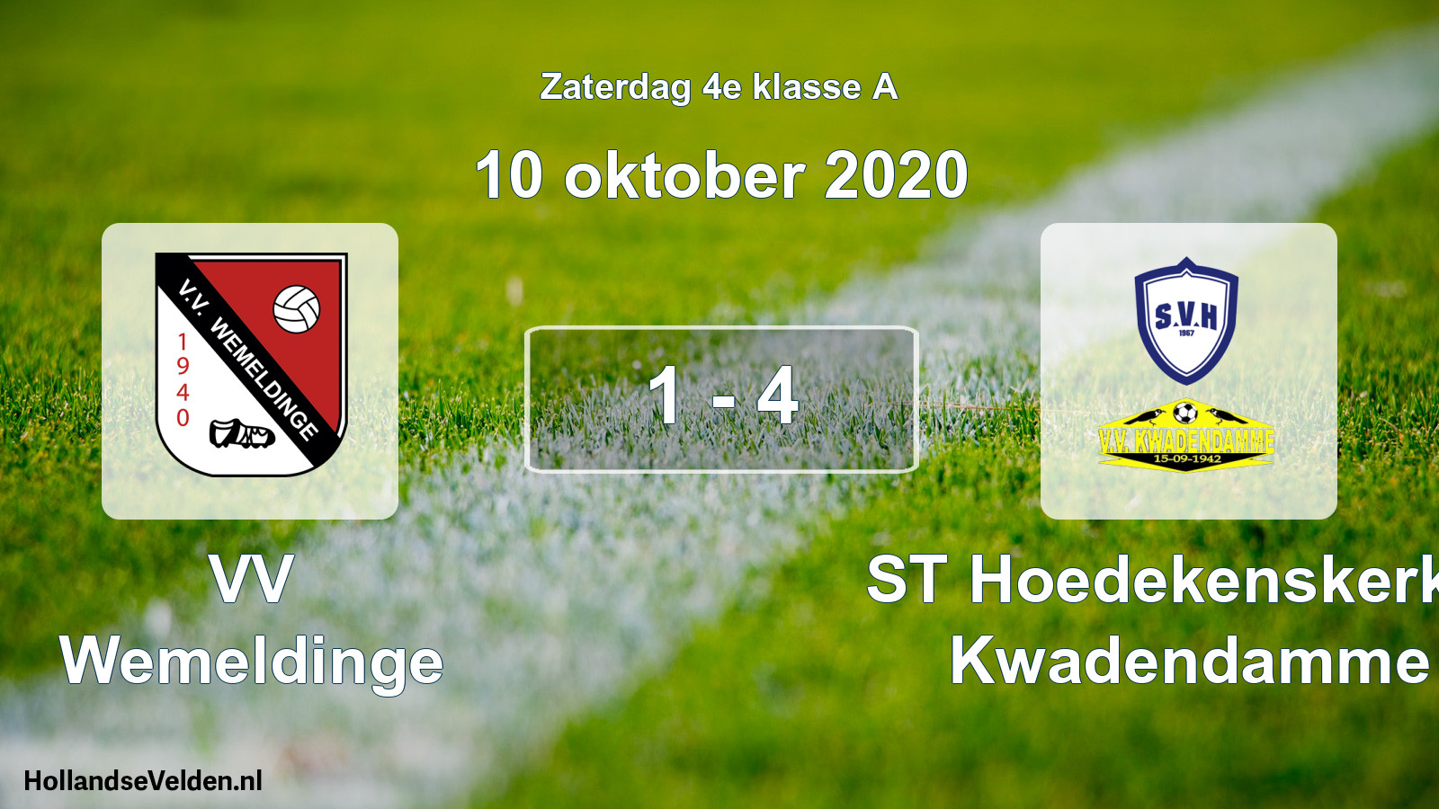 Total number of matches played: VV Wemeldinge - ST Hoedekenskerke/ Kwadendamme 1 - 4 (10 October 2020)