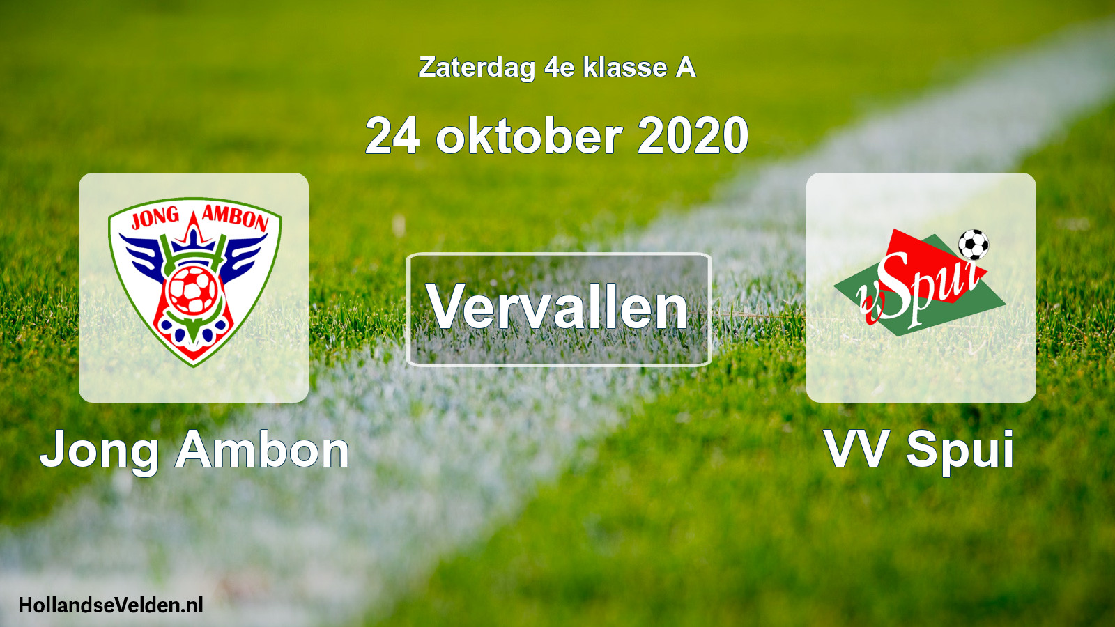 Scheduled Match: Jong Ambon - VV Spui (24 October 2020)