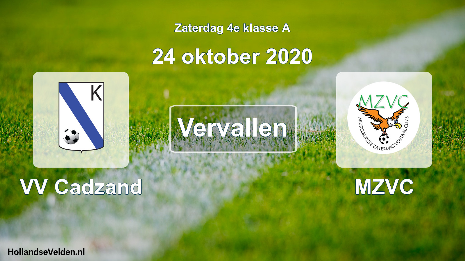 Scheduled Match: VV Cadzand - MZVC (24 October 2020)