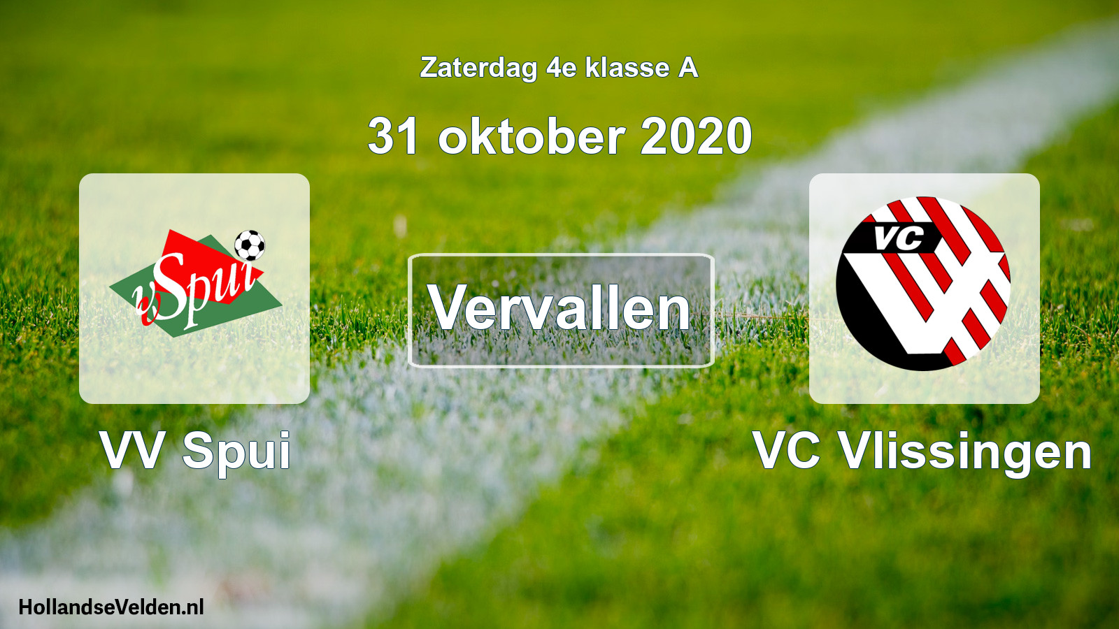 Scheduled Match: VV Spui - VC Vlissingen (31 October 2020)