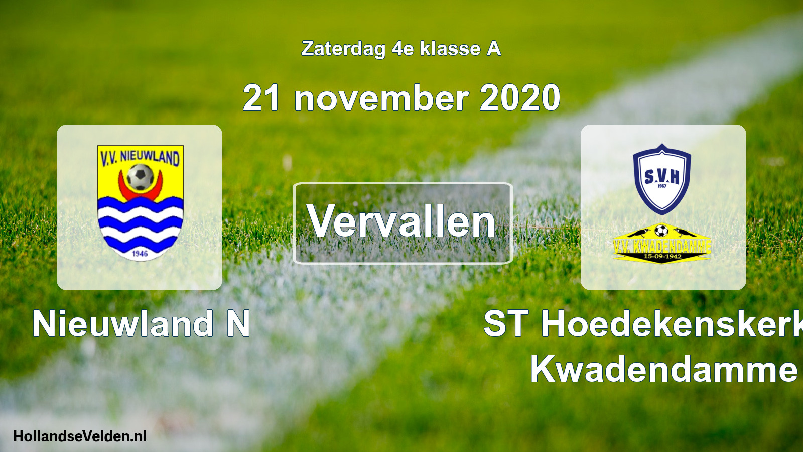 Scheduled Match: Nieuwland N - ST Hoedekenskerke/ Kwadendamme (21 November 2020)