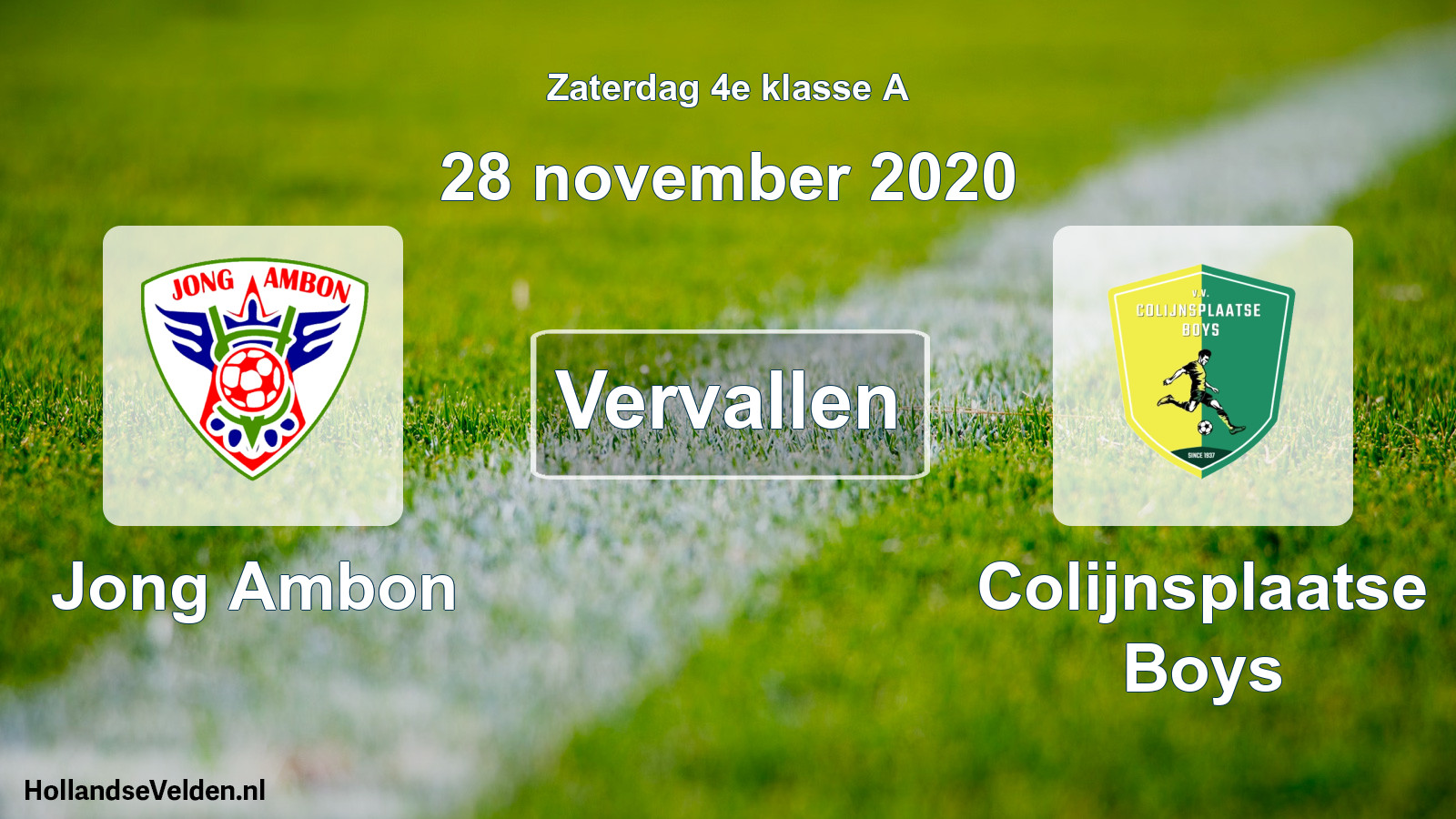 Scheduled Match: Jong Ambon - Colijnsplaatse Boys (28 November 2020)
