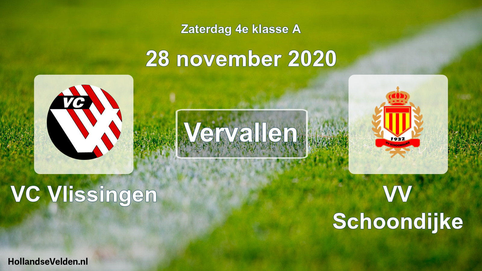 Scheduled Match: VC Vlissingen - VV Schoondijke (28 November 2020)