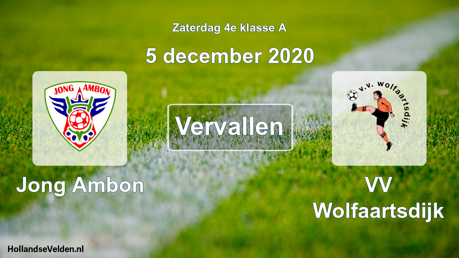 Scheduled Match: Jong Ambon - VV Wolfaartsdijk (5 December 2020)