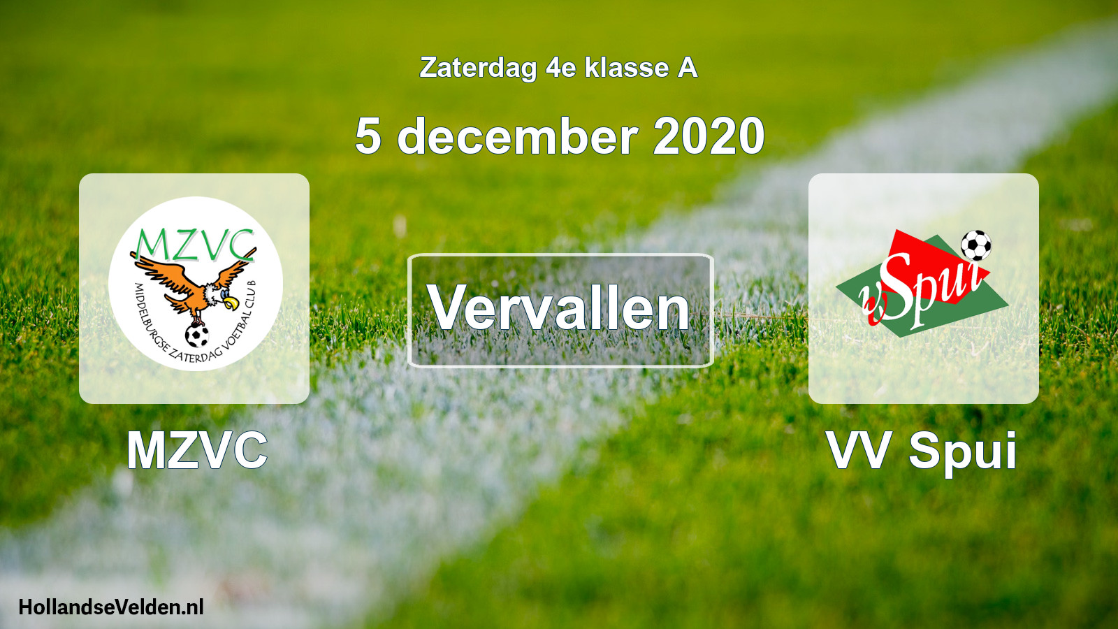 Scheduled Match: MZVC - VV Spui (5 December 2020)